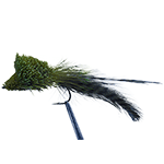 image of green and grizzly Deer Hair Diver fly